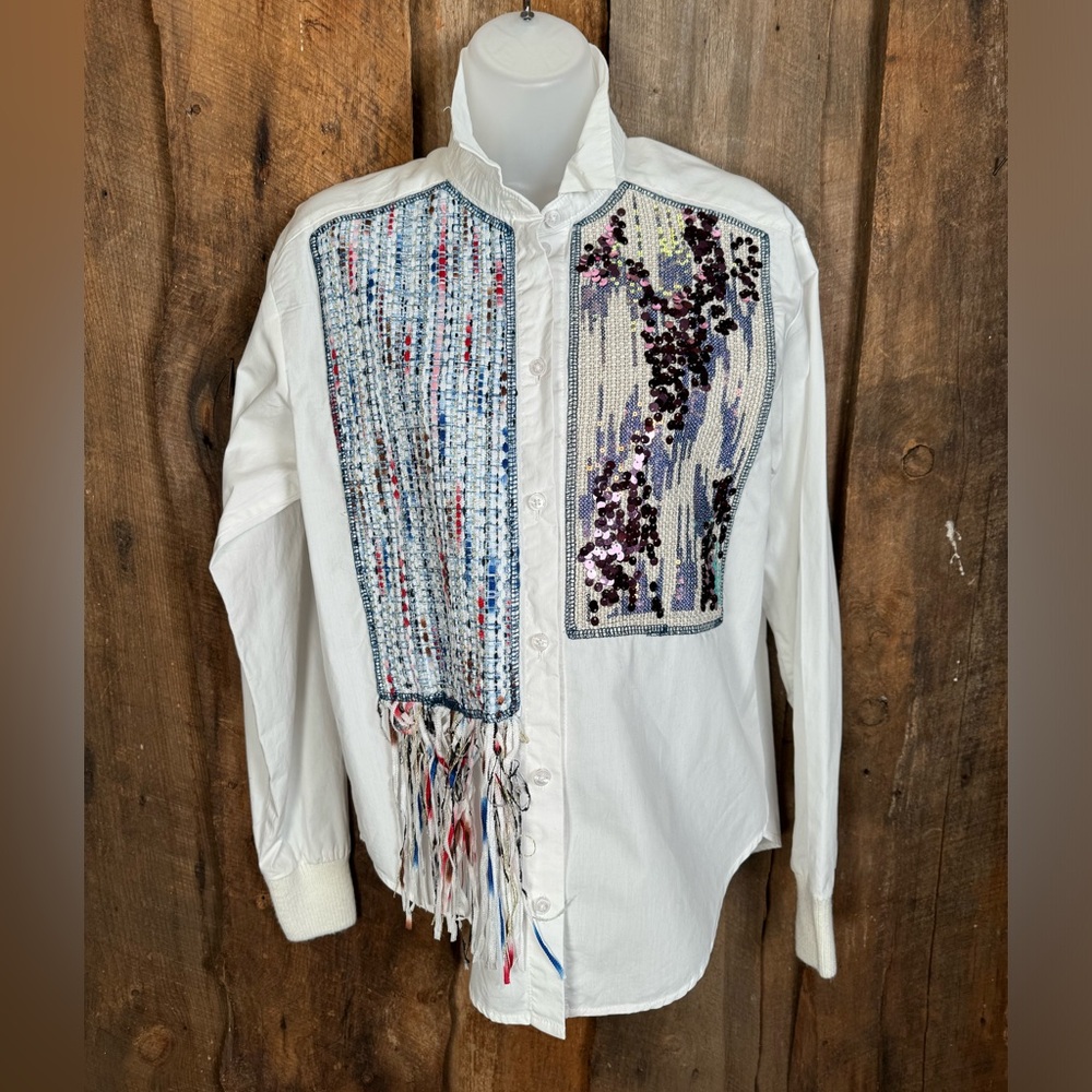 Desigual White Button Down Shirt - Size X-Small